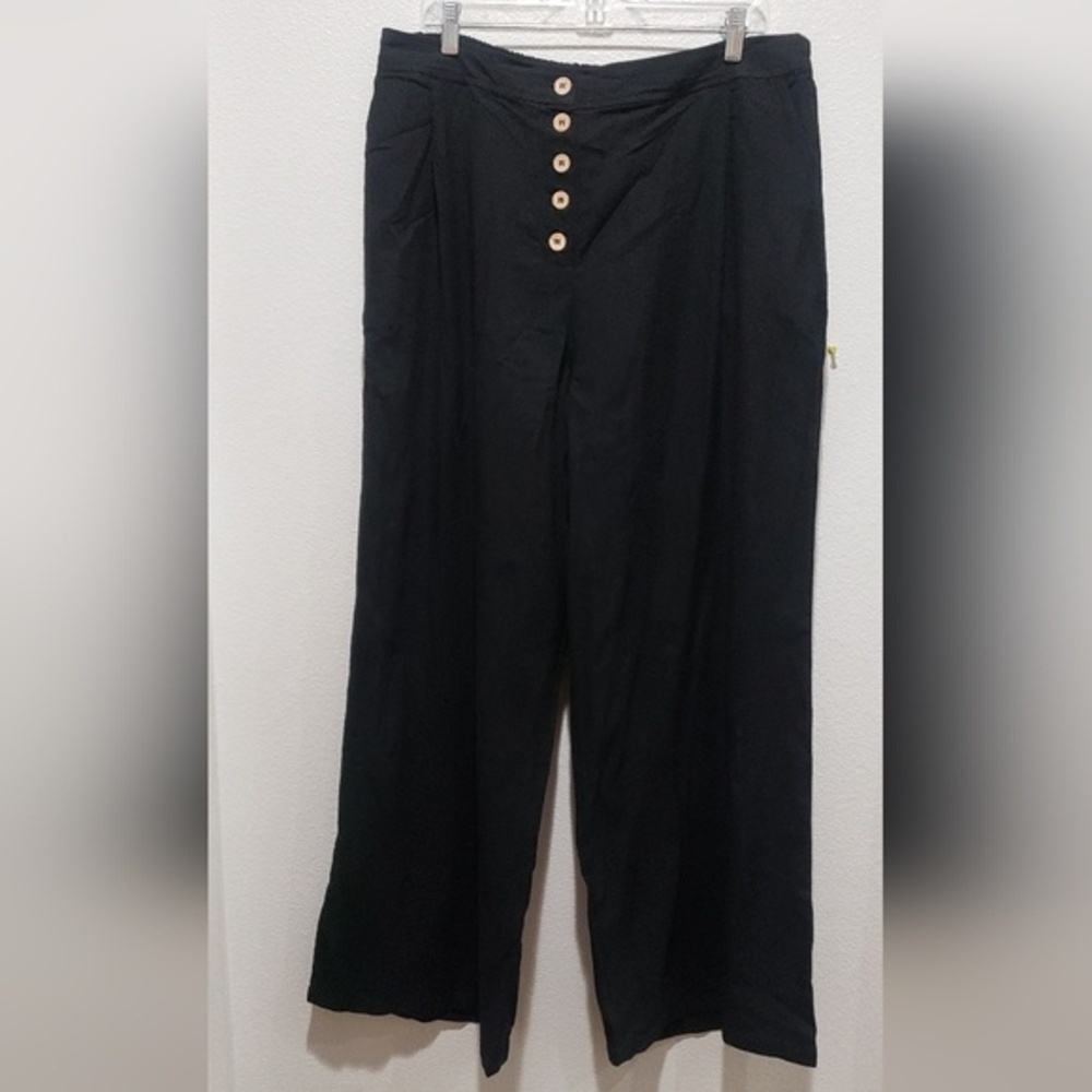Women's black straight leg pull on pants size XXL